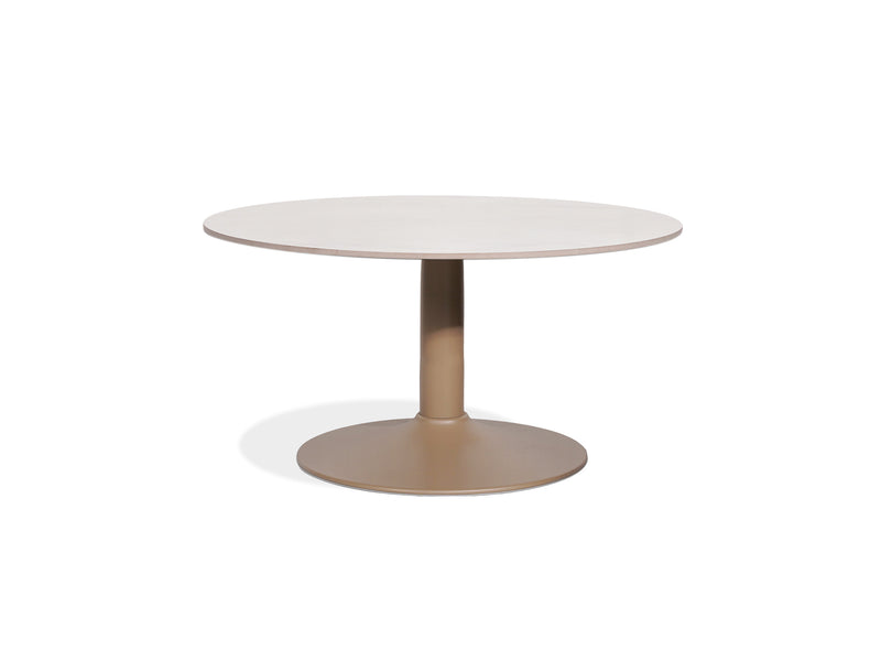 手入れのしやすいセラミック天板を使用した屋外用テーブル セラミックローテーブル ラウンド ホワイト | ガーデンファニチャーNUPLACE