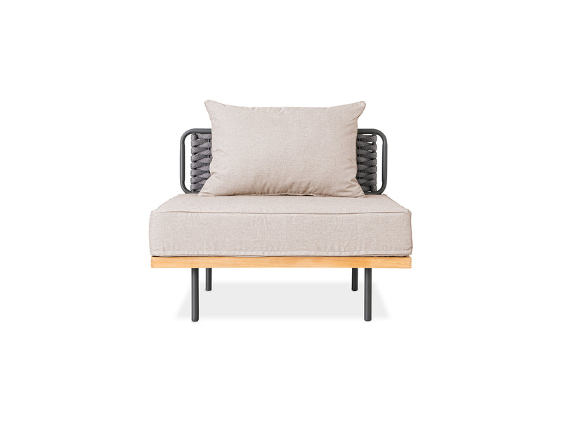 雨に強いアルミ製屋外用ソファ SW01 1Pソファ アイボリー| ガーデンファニチャーNUPLACE